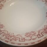 Vintage iron earthenware soup plate set