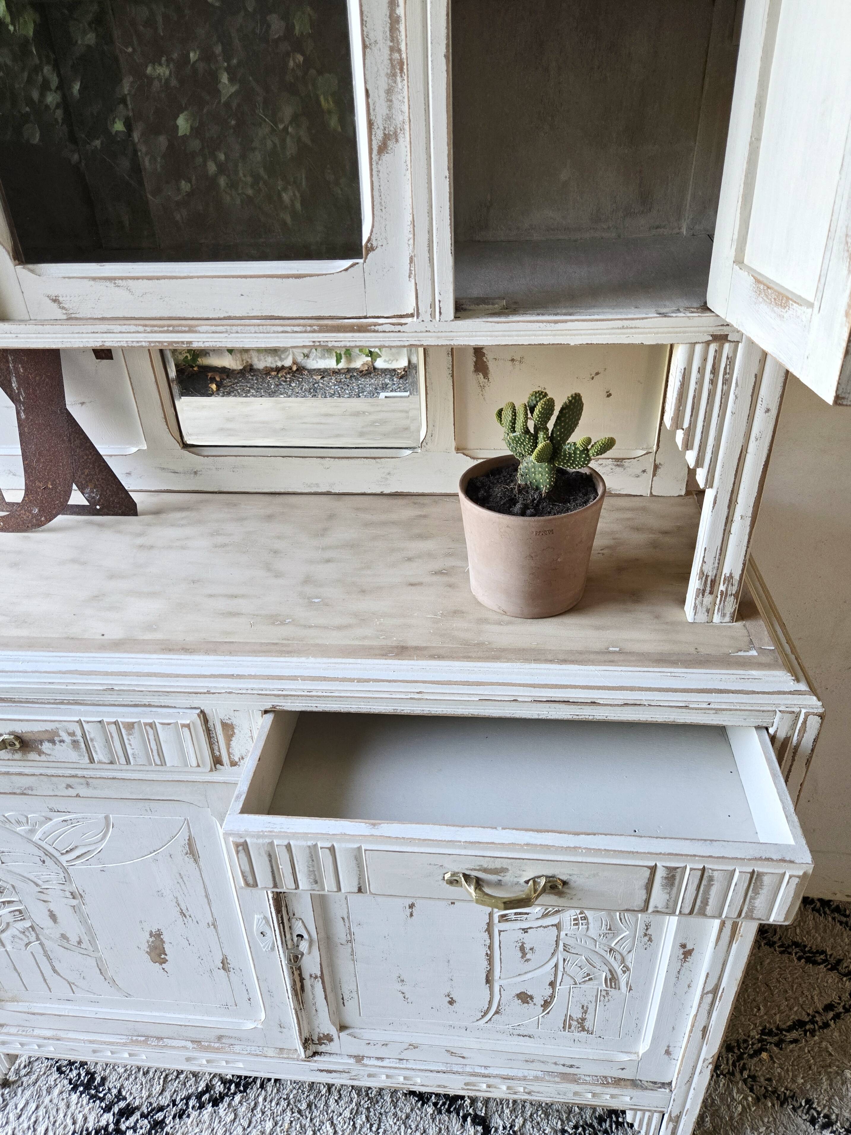 vaisselier art déco, buffet deux corps