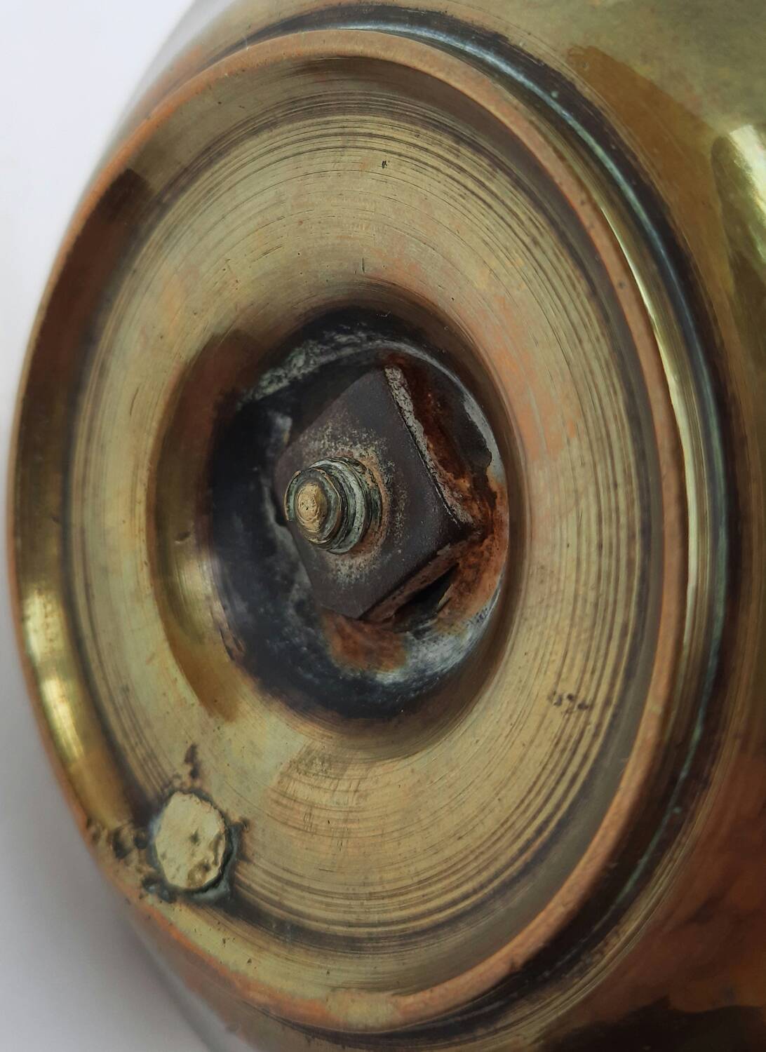 Antique bronze candlestick with dragon-shaped handle from the 17th century