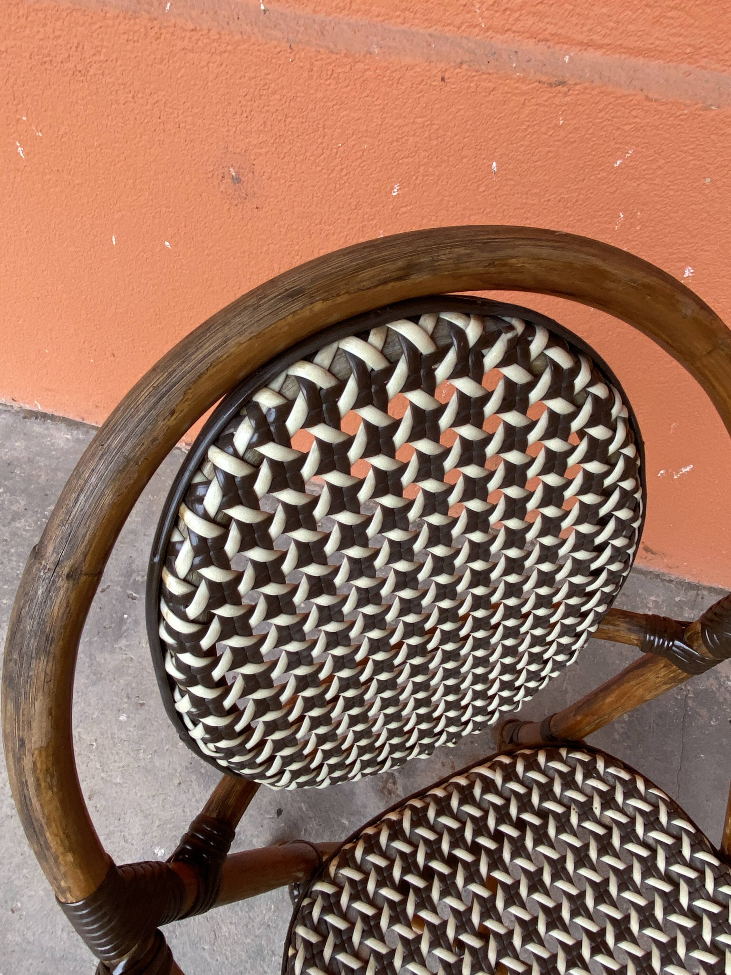 4 chaises Bistrot Parisienne Paris Rotin & scoubidou