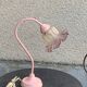 Delmas table lamp in enamelled iron and vintage corolla globe 1970