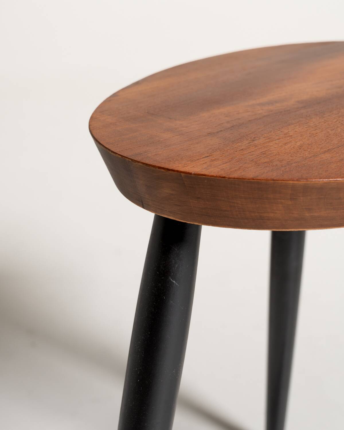 Palette-Shaped Teak Stool, Scandinavia, 1950s