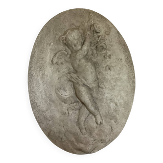 Bas-relief cherub angel