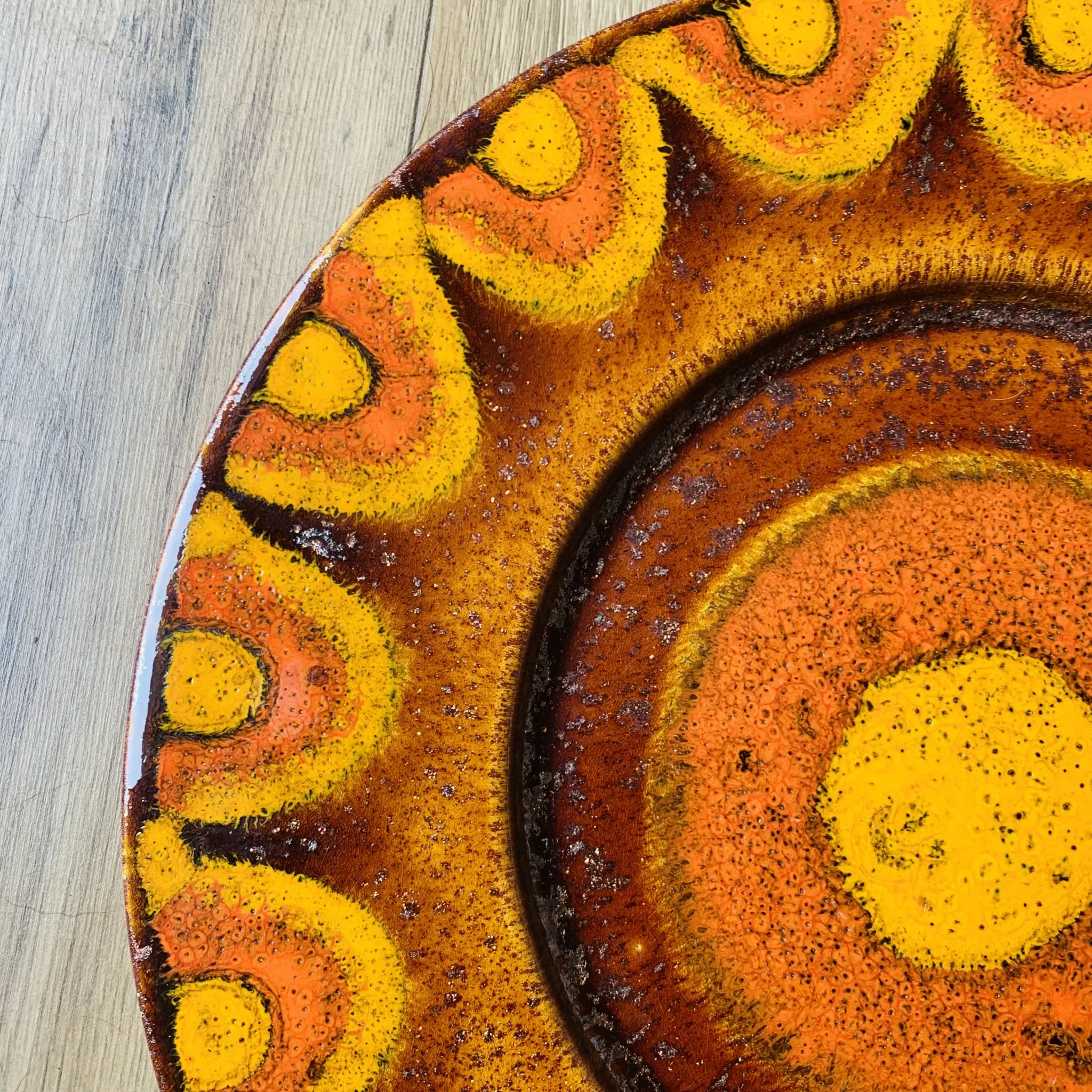Large vintage glazed ceramic dish – Reiner Gehrig for Grünstadt