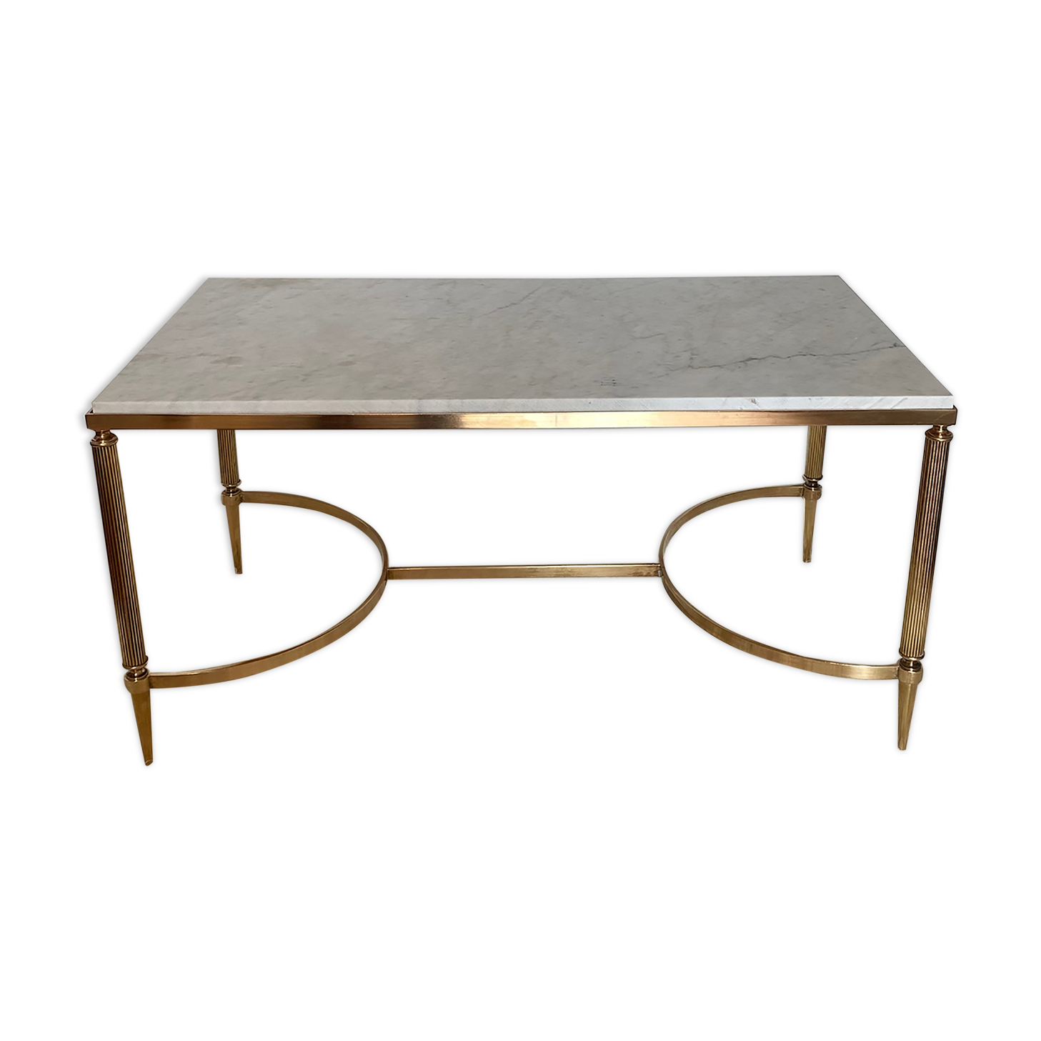 Marble and brass coffee table