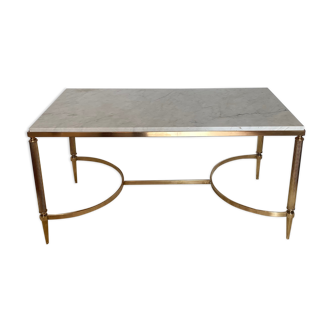 Marble and brass coffee table
