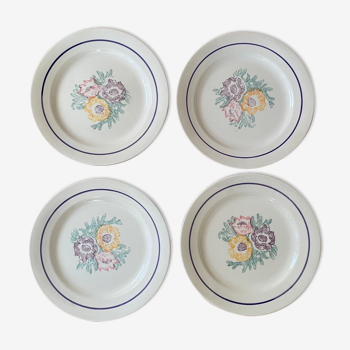 4 assiettes plates manufacture ADP