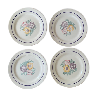 4 assiettes plates manufacture ADP