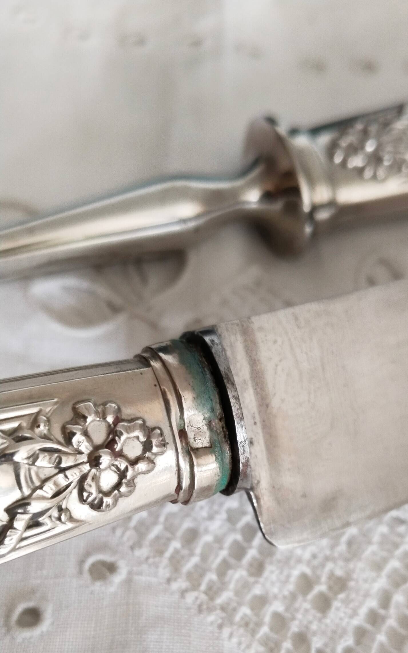 Service à découper le gigot en argent , XIX ème