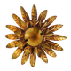 Vintage "Sunburst" ceiling light in gold metal