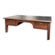 Table basse bois & plateau noir