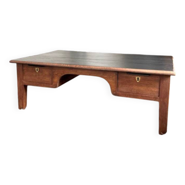 Wooden coffee table with black top