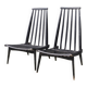 Paire Chaises Basses Chauffeuses Fauteuils Bois Design Scandinave