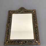 Vintage wall mirror t brass frame, italy, 1950 s