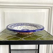 Decorative ceramic deep plate with fish decoration