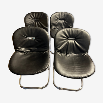 Set of 4 Sabrina chairs by Gastone Rineldi for Padova