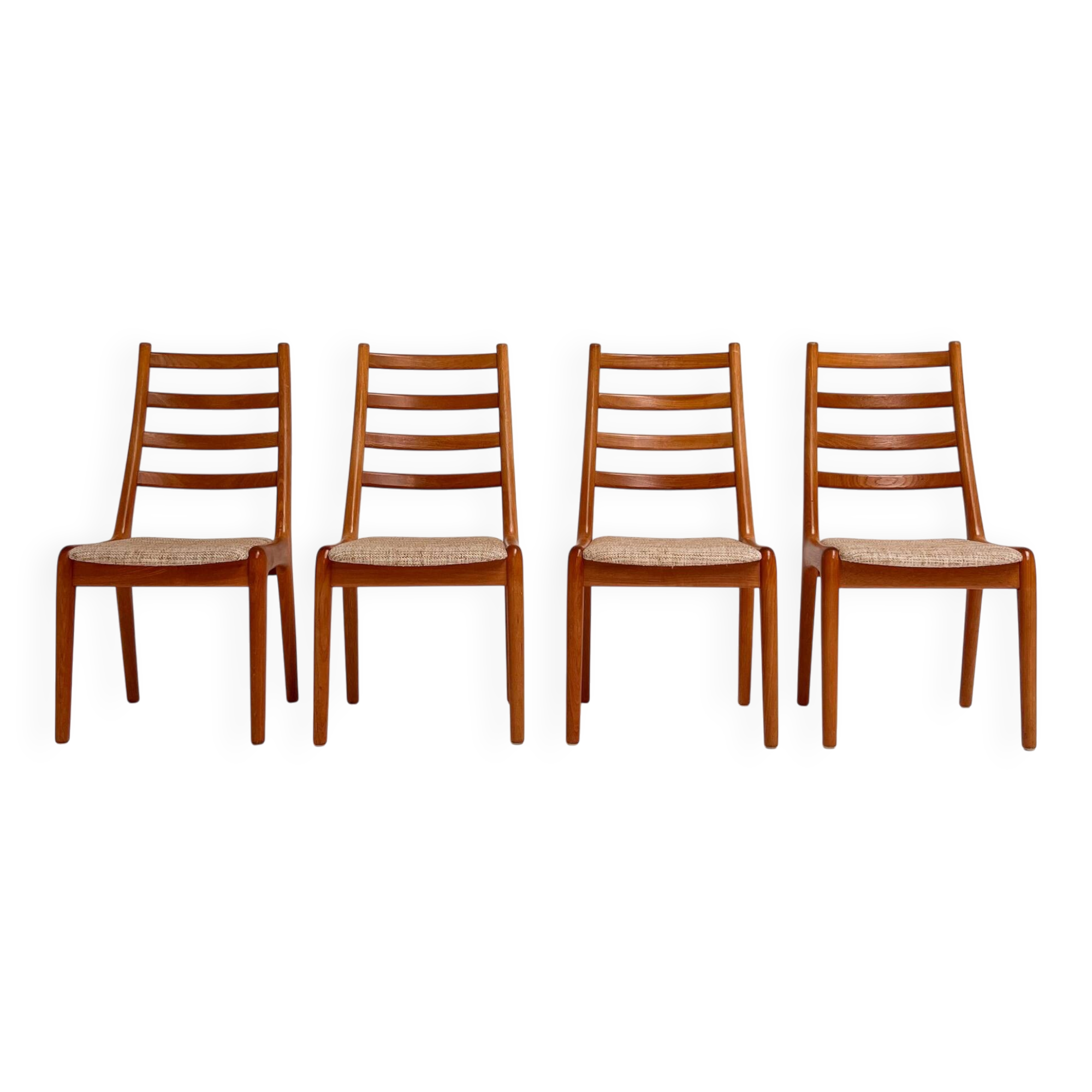 Set of Danish spindle chairs by JK Mobler, 1970s