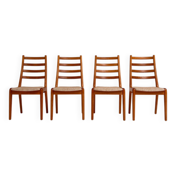 Set of Danish spindle chairs by JK Mobler, 1970s