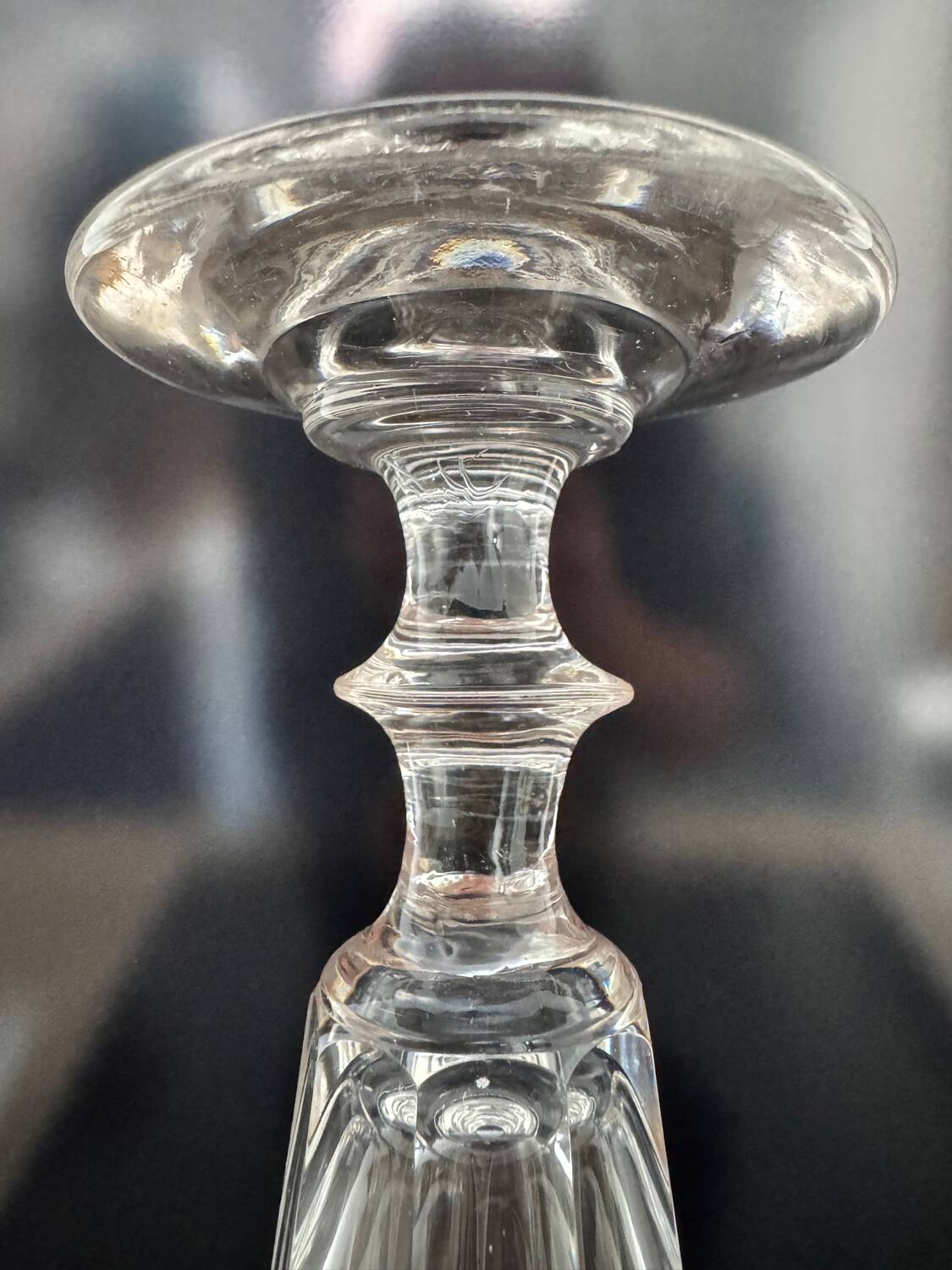 Set of 7 Baccarat crystal champagne flutes