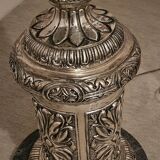 Old silver metal floor lamp