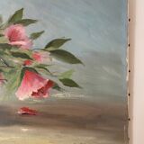 Old painting, still life with seringats, signed and dated 1953