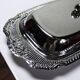 Silver-plated/inox vintage butter dish from the 1960s-1980s in Rococo style.
