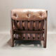 Fauteuil cuir et chêne design, 1950