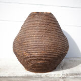 Old basket, straw and bramble bud