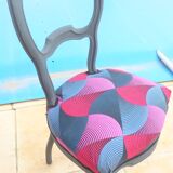 Louis Philippe quality wooden medallion chair with castors on the front