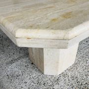 Table basse en travertin octogonale, vintage circa 70/80