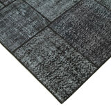 Tapis turc surteint fait à la main 171 cm x 246 cm Tapis Patchwork Noir