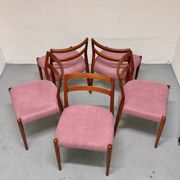 5x chaises de salle à manger en teck par johannes andersen pour uldum, années 1960