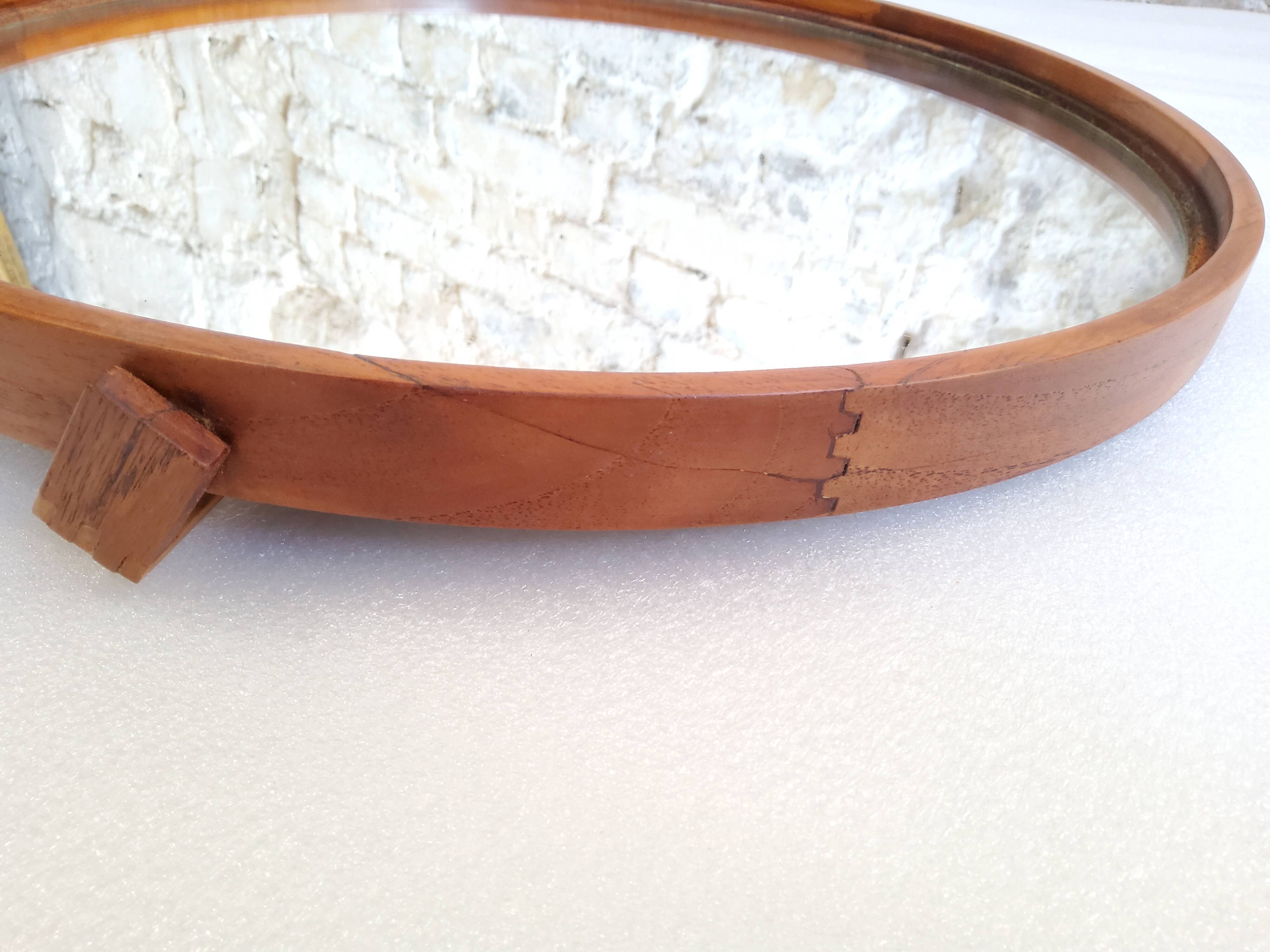 Scandinavian wall mirror in teak - luxury