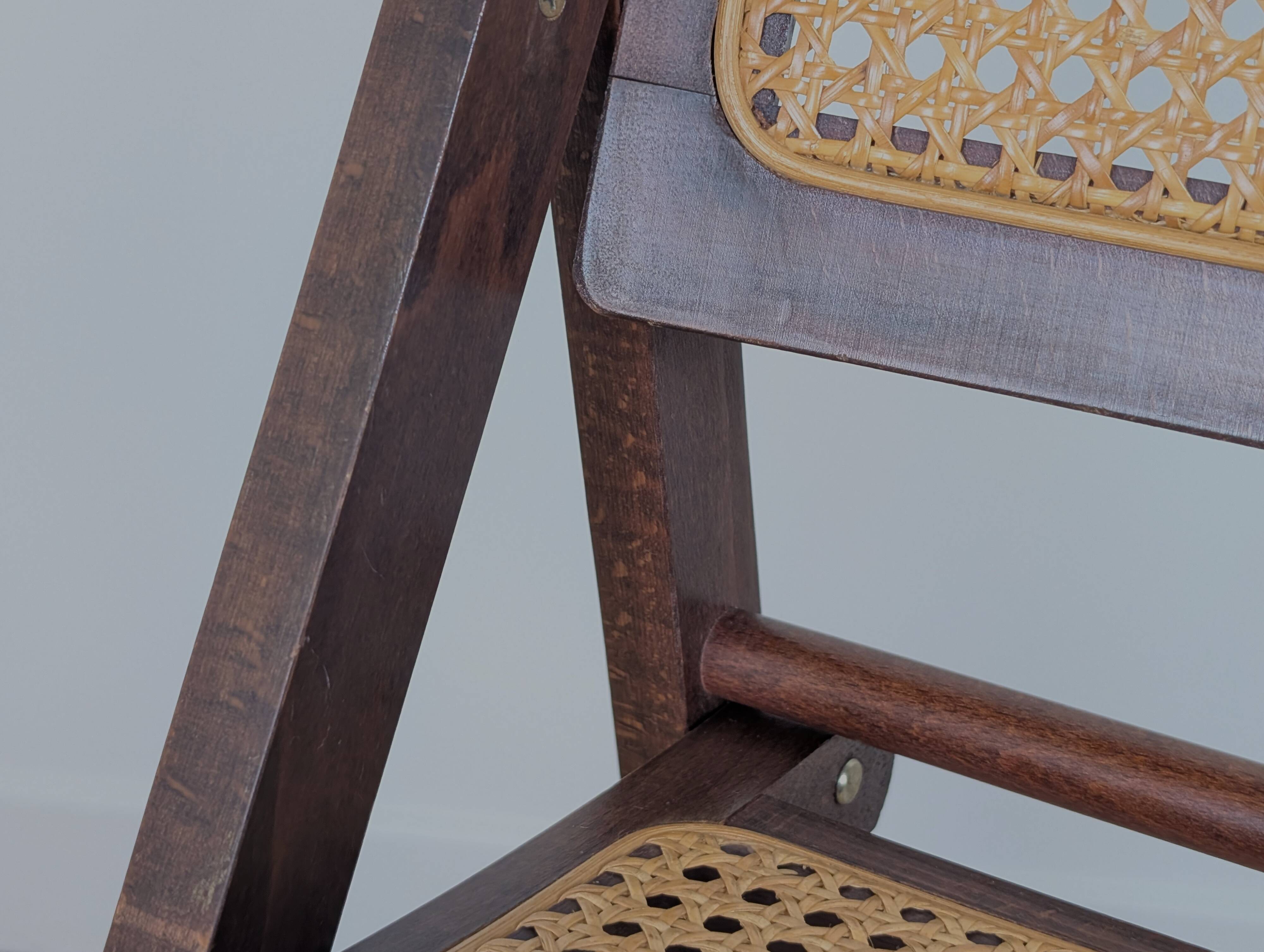 Vintage caned folding chair