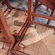 Lot de 8 chaises Reconstruction 1950 Chêne et paille