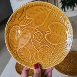 7 Sarreguemines water lily plates