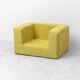 Vintage lounge armchair in lime green fabric – geometric design from the 1970s