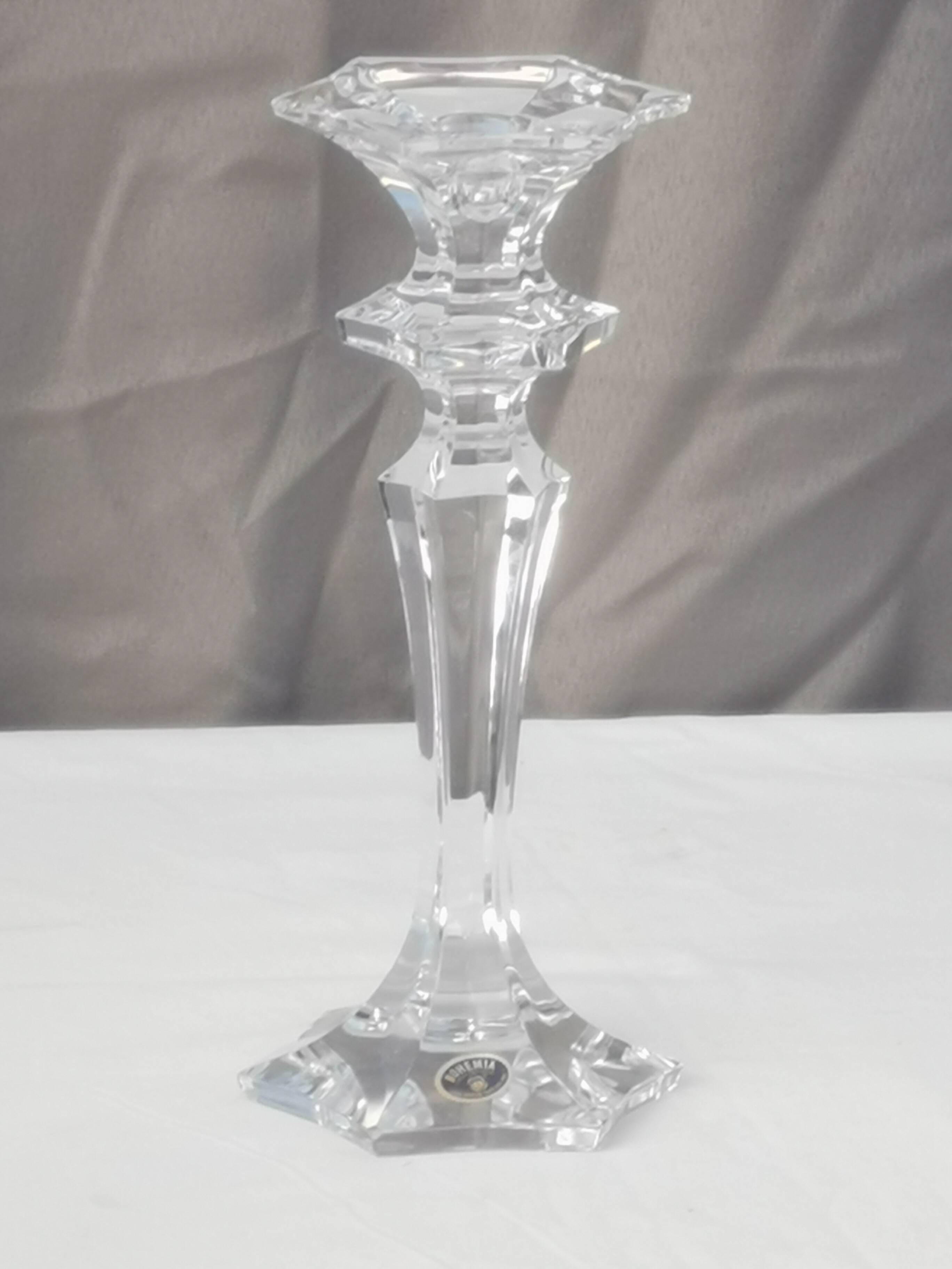 Large “bohemic crystal” candle holder