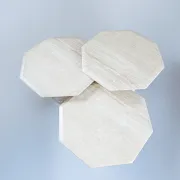 Set of 3 Travertine Octagonal Nesting Tables, 1970s.