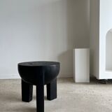Monoxyl sofa end in black mango tree tripod half-sphere tray h:45 d:44