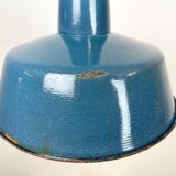Industrial Blue Enamel Factory Pendant Lamp, 1960s