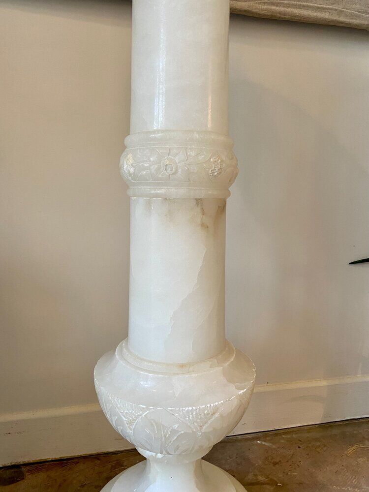 Column, white alabaster harness