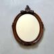 Miroir mural en bois vintage avec ornements floraux – Miroir ovale