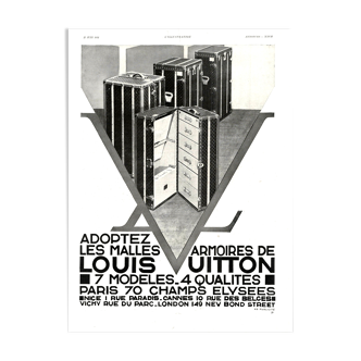 Affiche vintage années 30 -imprimé publicitaire - louis vuitton - 30x40cm