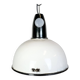 Industrial soviet white enamel pendant lamp, 1960s