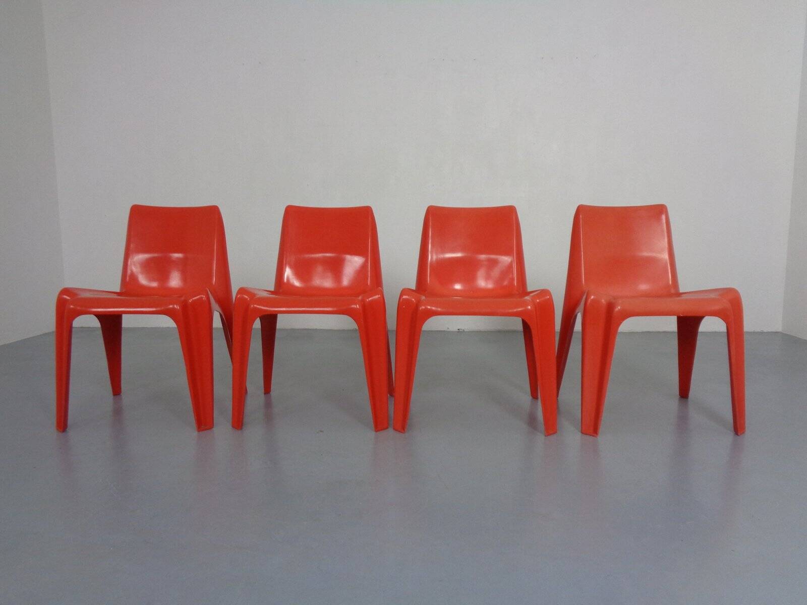 B1171 Fiberglass Stacking Chairs by Helmut Bätzner for Bofinger, 1960s, Set of 4