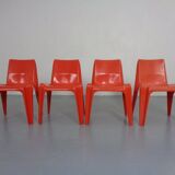 B1171 Fiberglass Stacking Chairs by Helmut Bätzner for Bofinger, 1960s, Set of 4