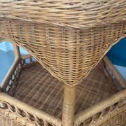 Rattan side table