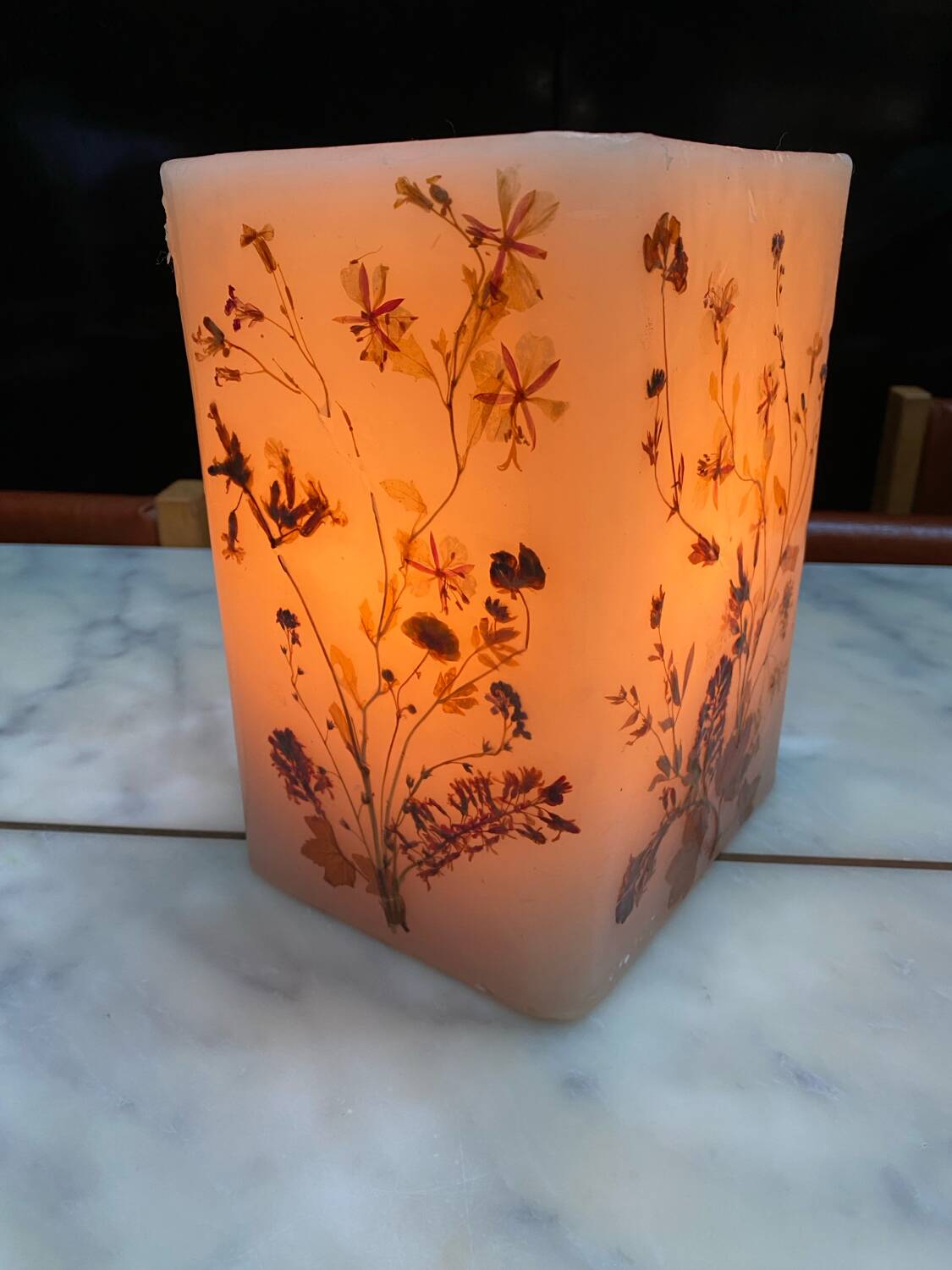 Vintage wax herb lamp