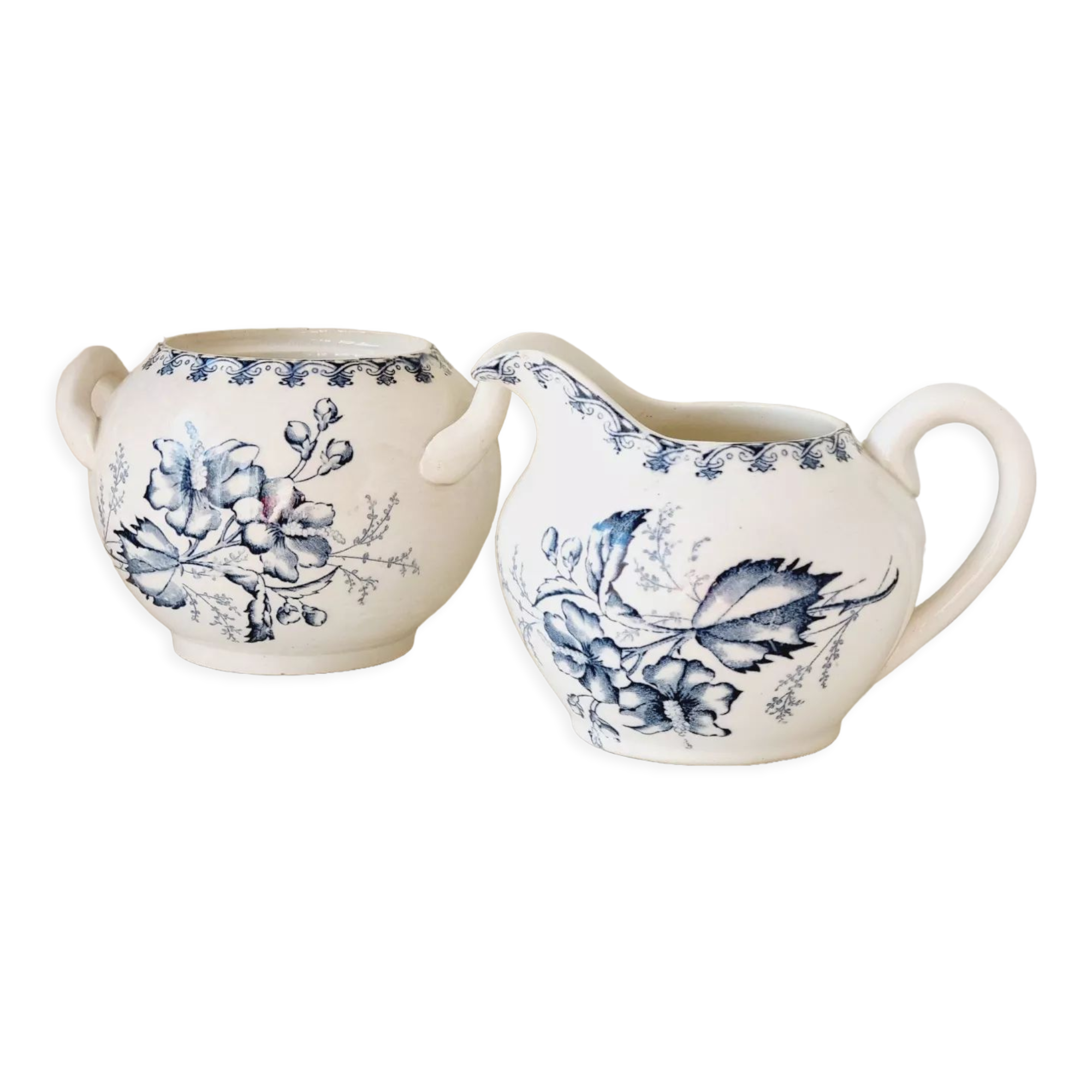 Sweetener and milk jug Sarreguemines Vega